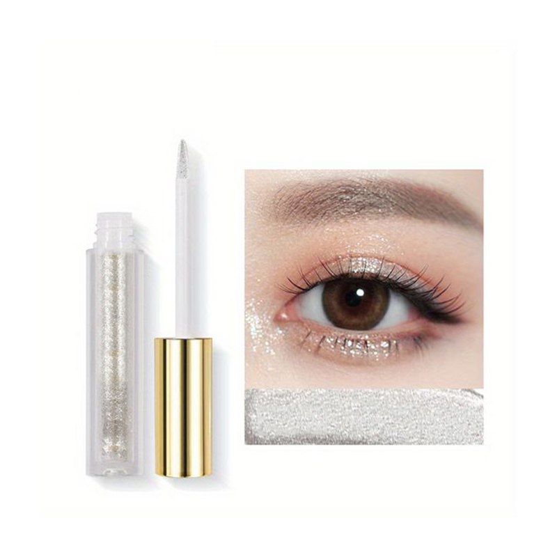 Жидкие тени для век с перламутровым блеском и лежащей палочкой шелкопряда